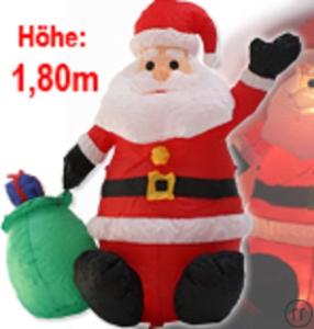 1-Weihnachtsmann aufblasbar, beleuchtet 180 cm groß