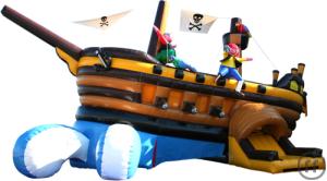 1-Captain Hooks Piratenschiff XXL / Hüpfburg mit "Wellengang" / Eventmodul Schiff f&...