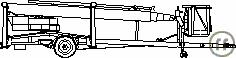 6-Anhängerbühne mit 28 m Arbeitshöhe