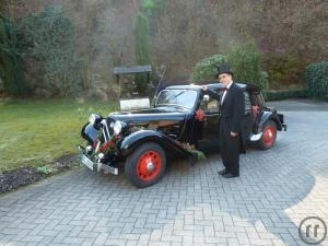 4-Hochzeitsauto Amélie mit Chauffeur, Citroen Oldtimer 11CV; Hochzeit Fahrzeug, Oldtimerverm...