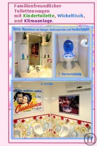 4-Toilettenwagen mit Kindertoilette, Wickeltisch, Klimaanlage und mehr...