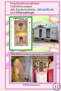 3-Toilettenwagen mit Kindertoilette, Wickeltisch, Klimaanlage und mehr...