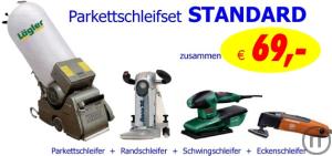 2-Parkettschleifset 60 kg - 4 Maschinen zum Setpreis: Parkett-, Rand-, Ecken- und Zwischenschleifer