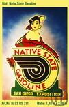 Native State Gasoline, Amerika, Tankstelle, Menschen, Kulisse, Auto, Dekorationen