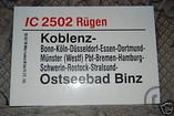 Zuglaufschild, Schild, Zug, Bahn, DB, Dekoration, Messe, Event, Veranstaltungsdekoration, Bahnhof, B