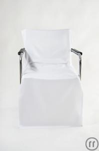 2-Stuhlhusse mit Armlehne aus hochwertigen weißen Stoff 
---Deutschlandweite Lieferung---