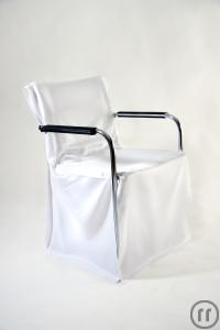 Stuhlhusse mit Armlehne aus hochwertigen weißen Stoff 
---Deutschlandweite Lieferung---