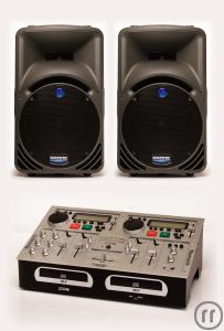 1-PA mit 2,4 KW von db technologies und MP3-Doppel- CD- Player von Numark
- einfach bedienbar !!!