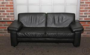 1-Lounge Couch, Sofa, Leder, schwarz