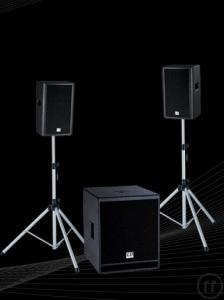 2-komplettes Beschallungsystem "Dave 12":
1 Bass, 2 Tops, alle Kabel