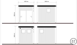 2-Mietcontainer Standard:
Sanitärcontainer Typ 3253 T2