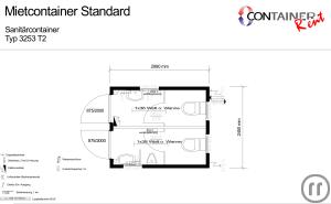 1-Mietcontainer Standard:
Sanitärcontainer Typ 3253 T2