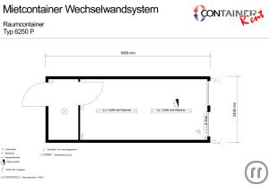 Mietcontainer Wechselwandsystem:
Raumcontainer Typ 6250 P