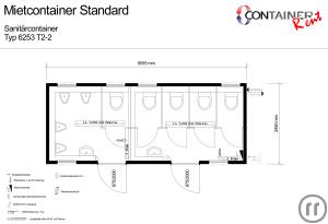 1-Mietcontainer Standard:
Sanitärcontainer Typ 6253 T2-2