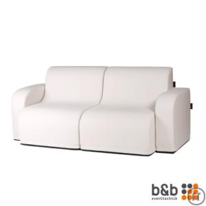 1-Design Lounge Sofa weiß, 2-Sitzer