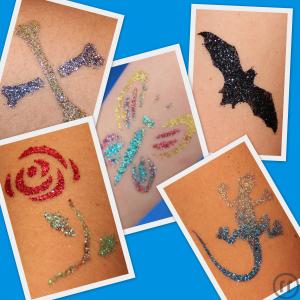 1-Glitzer-Tattoos /Glitter-Tattoos - Die besondere Alternative zum Kinderschminken