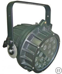 Outdoor LED Par-Strahler 18x3 Watt / IP 65 = wie 1000 W Halogen