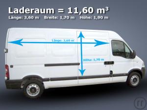 Transporter Opel Movano 11,6 m3 Ladevolumen, Kastenwagen
