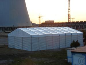 1-Lagerzelt: 15 m x 20m x 4,40 m
zum Zwischenlagern, Baustellenüberdachung, ect.