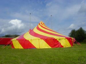 1-Zirkuszelt | Circuszelt - 22 Meter rund "Lollipop" (ca. 380 m²)