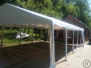 2-Zelt - Partyzelt weiß in der Größe 5 x 8 m! Auf Wunsch mit Boden u. Vollausstatt...