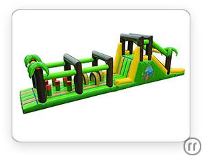 1-17m Hindernisbahn Jungletrack über 70m²   Riesen Hüpfburg  ! Gigantischer Kindersp...