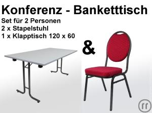 Konferenztisch Set 1 Klapptisch und Polsterstühle