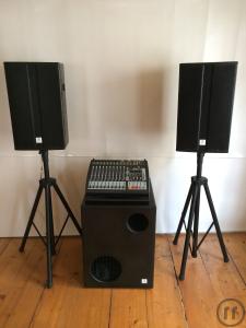 1-Komplette Ton Anlage für Partys, Events, Promotion und ähnliches, inklusive 2X Funk-Mic...