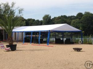 2-Party-Komplett-Set: Partyzelt 6m x 12m mit 10 Bierzeltgarnituren für 80 Personen