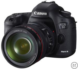 1-Canon EOS 5D Mark III inkl. 24-105mm Objektiv und Akkupack mit 2 Akkus