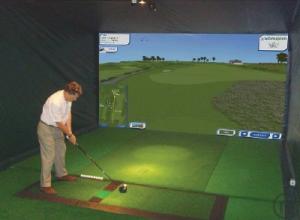 3-Golf spielen am Golfsimulator auf Großbildleinwand - europaweit mieten !