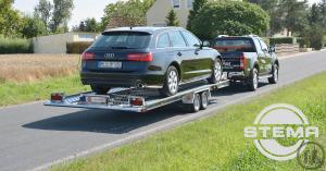 4-Autotransportanhänger, PKW-Transporter kippbar mit Seilwinde