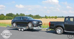 2-Autotransportanhänger, PKW-Transporter kippbar mit Seilwinde