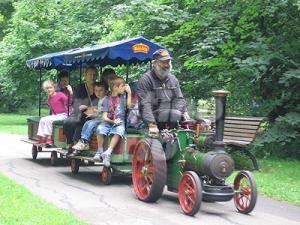 2-Dampftraktor-Express, Kleinbahn, Dampfbahn, Minieisenbahn, Echtdampf Parkbahnen,