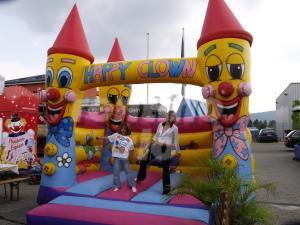 1-Hüpfburg "Happy Clown" 4 x 4 m, h 4,00 m