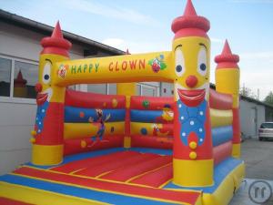 2-Hüpfburg Happy Clown 4 x 5 Meter / Kinder Springburg