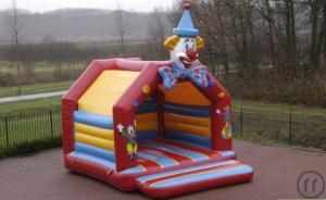 3-Hüpfburg Clownkopf 5 x 6 Meter mit Dach - Die Kinderattraktion Nr.1 !!!