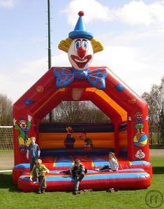 1-Hüpfburg Clownkopf 5 x 6 Meter mit Dach - Die Kinderattraktion Nr.1 !!!