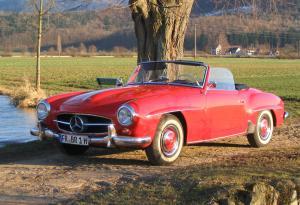 1-Ein Wochenende im roten Oldtimer Mercedes Benz 190 SL