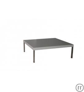 1-Loungetisch silber / Edelstahl 70cm x 70cm x 20cm