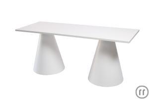 1-Tisch IKON, Platte weiß 180 x 70 x 78cm