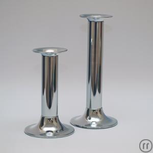 1-Kerzenständer 1-armig, versilbert, Höhe 22 cm, Durchmesser 6,5 cm
