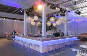 4-Klapptheke weiß mit LED-Beleuchtung