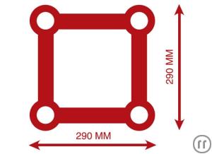 2-Eurotruss FD34 Traverse, 1.0m, Gurtrohr 50x2mm, 29cm, Global Truss F34 / Sweettruss KV4/290 kompat.,