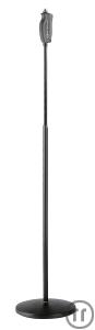 K&M 26085, Stativ, Einhand-Mikrofonstativ mit Metallrundsockel, 38’’ Gewinde, schwarz, Höhe 106cm -