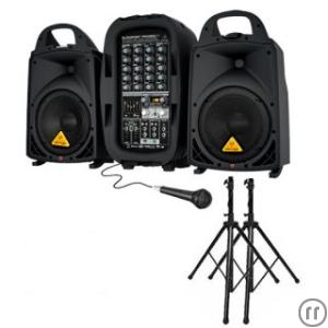 1-Portable PA-Anlage 500-Watt mit Mikrofon