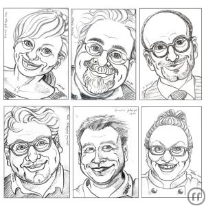 1-Karikaturist, Schnellzeichner, Eventzeichner -individuelle Porträt Karikaturen mit Witz u. C...