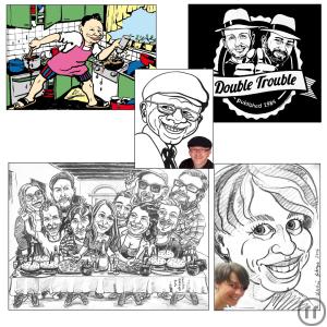 4-Karikaturist, Schnellzeichner, Eventzeichner -individuelle Porträt Karikaturen mit Witz u. C...