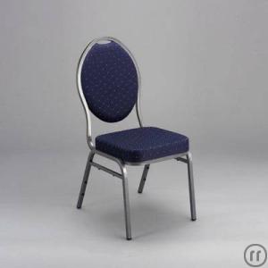 Bankett-Stuhl; Polster-Stuhl; Stapelstuhl blau