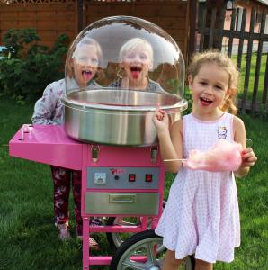 1-Zuckerwattemaschine mit Wagen Zuckerwatte Kindergeburtstag Kinder Party Hochzeit Veranstaltung